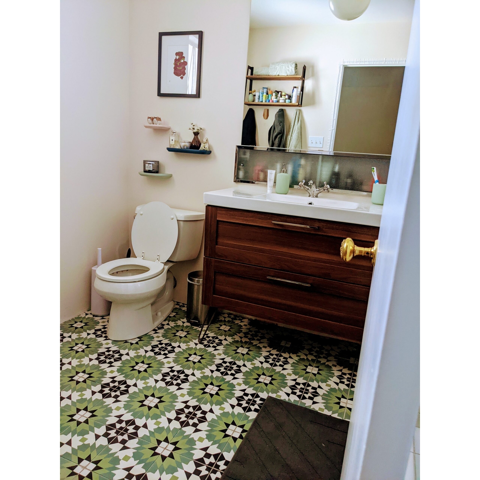 Handmade Reno in Green, Blue, Black Tile, Pack of 12 (Morocco)