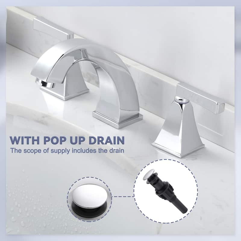WOWOW 8 in. Widespread Double Handle Bathroom Faucet