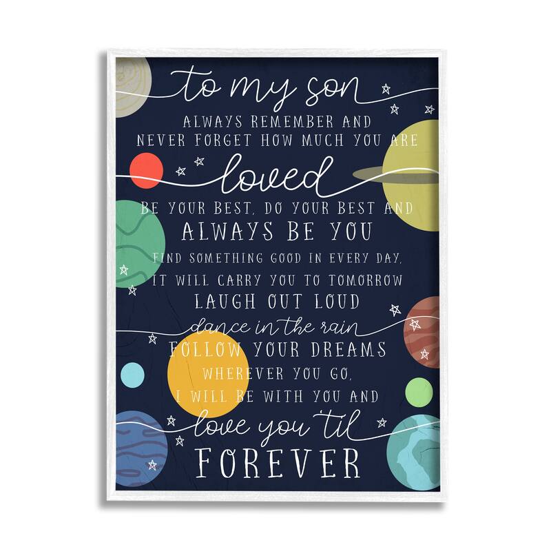 Stupell My Son Love You Forever Phrase Outer Space Framed Wall Art - Multi-Color