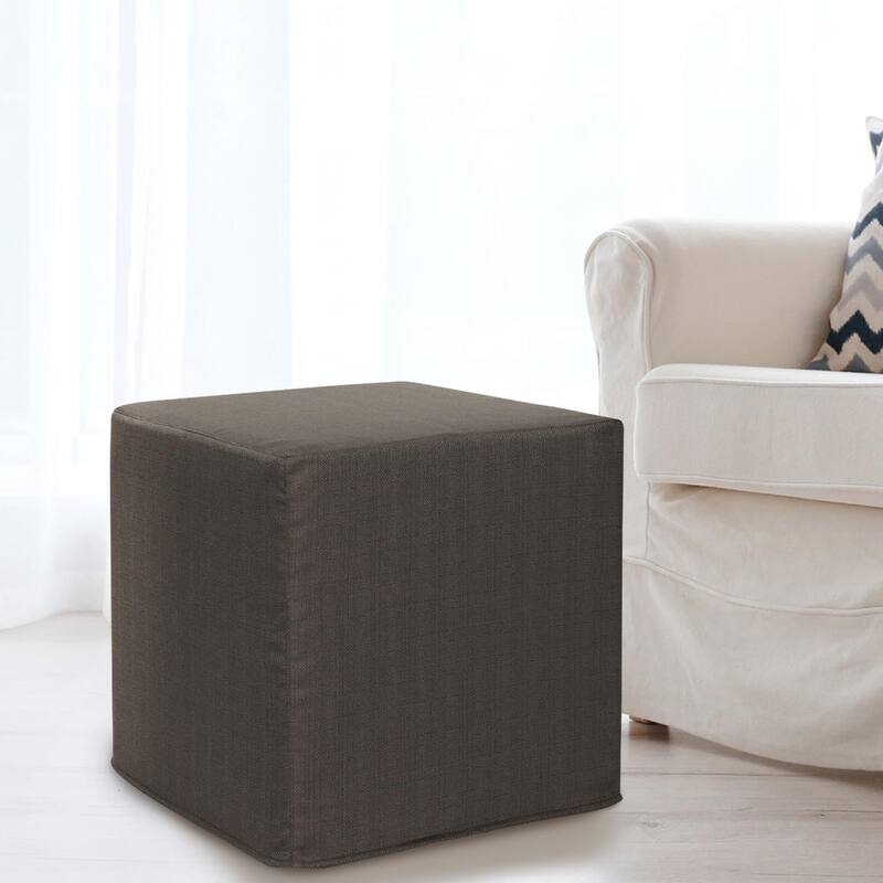 Allan Andrews No Tip Block Ottoman with Cover, Sterling Collection - Charcoal