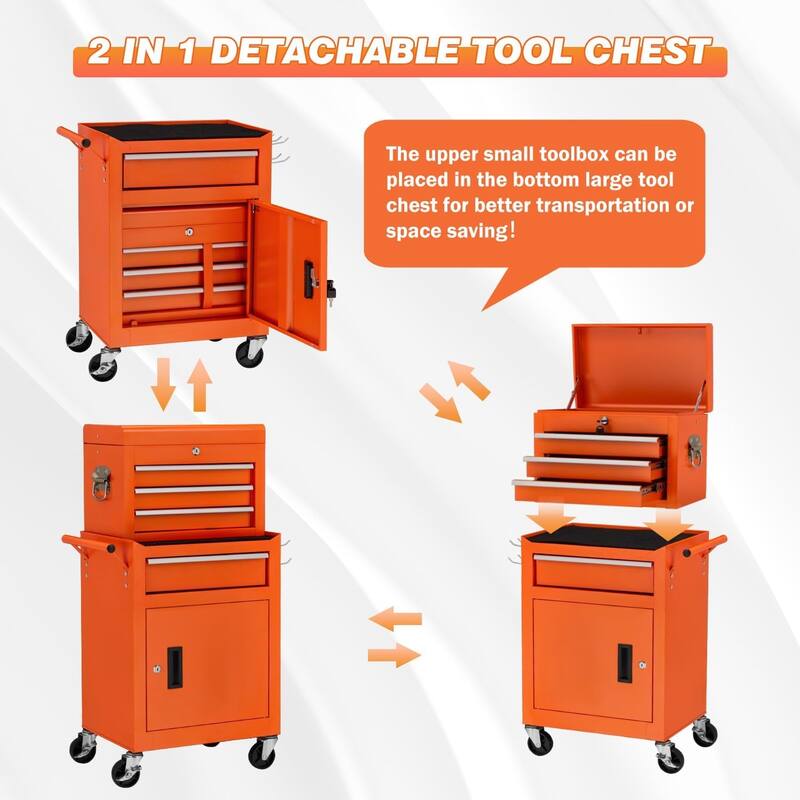 AECOJOY Tool Chests & Cabinets Detachable Metal w/ Wheels