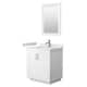 Option White, Nickel Trim, White Cultured Marble Top