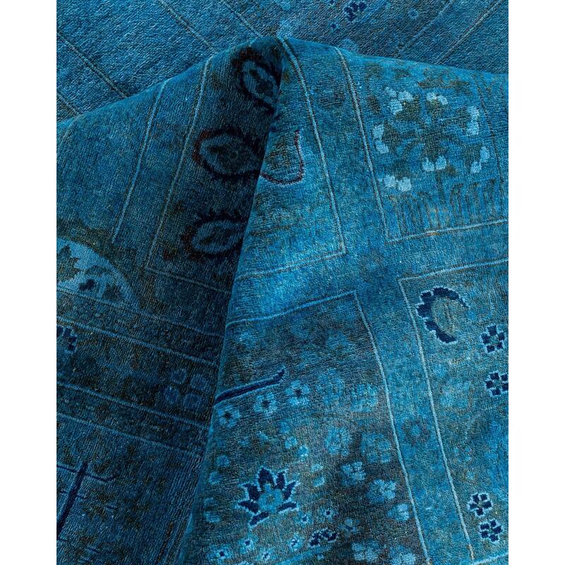 Fine Vibrance One-of-a-Kind Hand-Knotted Area Rug - Blue, 8' 2" x 10' 5" - 8' 2" x 10' 5"