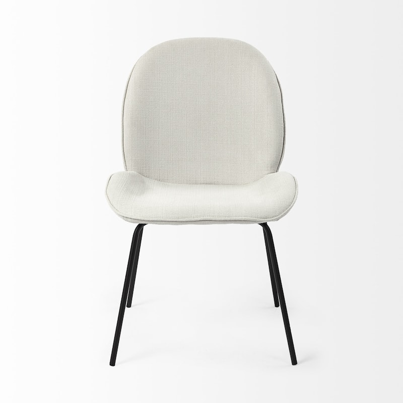 Set of 2 Upholstered Fabric Dining Side Chairs with Black Legs for Dining Room - 26” x 21” x 34”