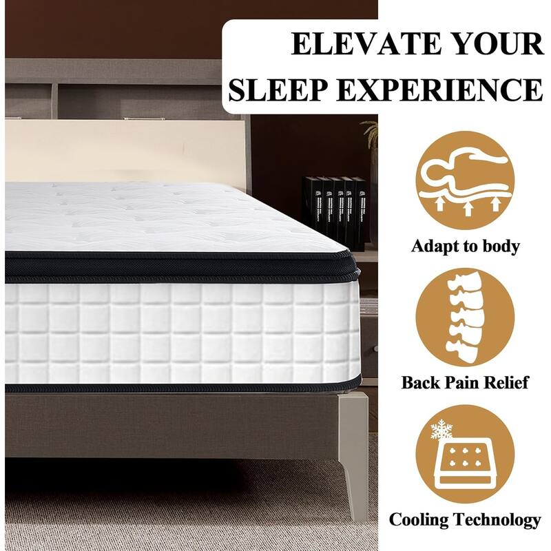 10"/12" inch Twin Diamond Innerspring Hybrid and Cooling Gel Memory Foam Mattress, Pressure Relief, and Motion Isolation