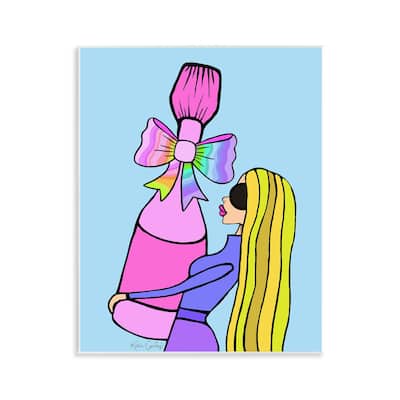 Stupell Bold Fashionista with Wine Bottle Wall Plaque Art Design By Katie Conley