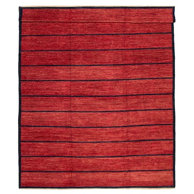 ECARPETGALLERY Hand-knotted Finest Peshawar Ziegler Red Wool Rug - 9'9 x 13'8