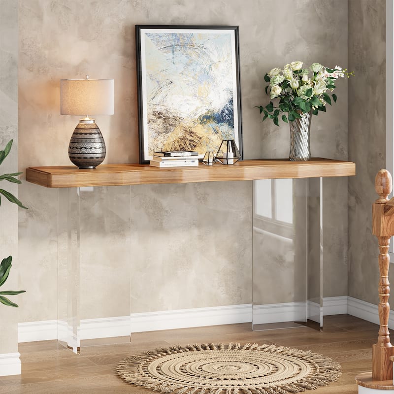 47 Inche Console Sofa Hall Table with Acrylic Legs for Entryway,Hallyway Accent Tables