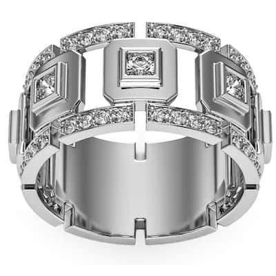 1 1/4Ct Diamond Ring Men's Lab Grown Wedding Band in White, Yellow, or Rose Gold