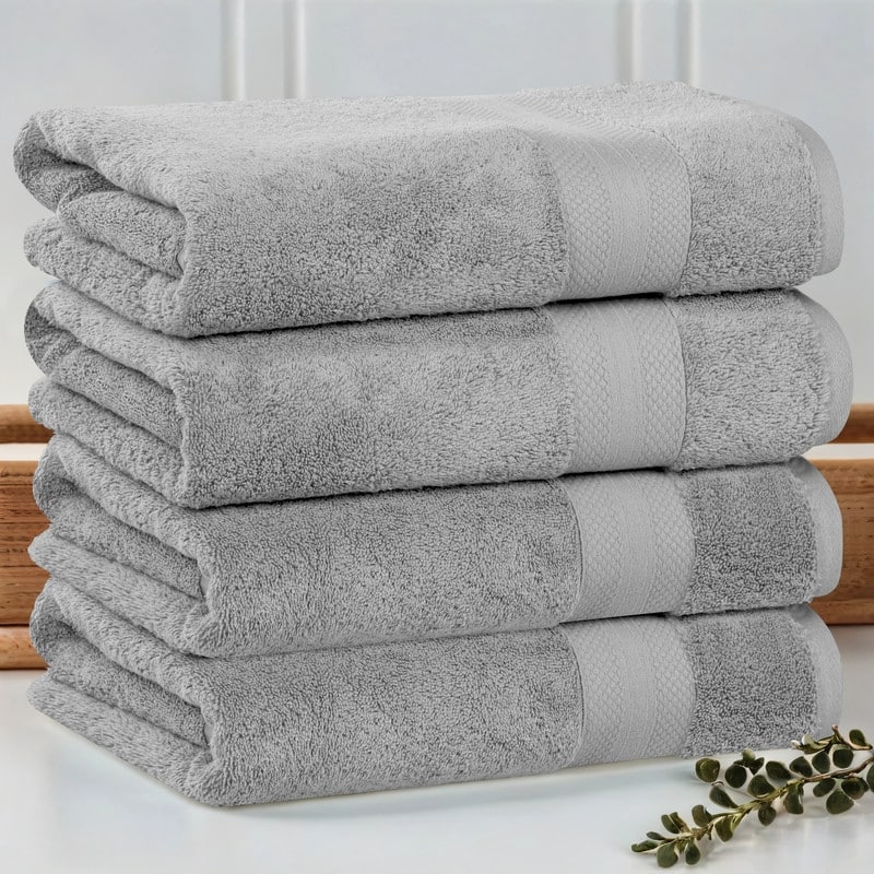 Superior Aria Turkish Cotton Heavyweight Bath Towel Set of 4