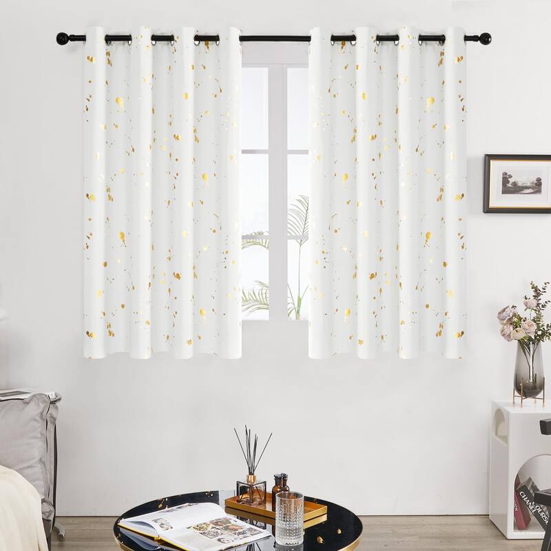Deconovo Gold Spot Curtain Panel Pair (2 Panel)