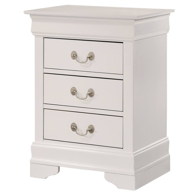 3-Drawer Wooden Nightstand - 29" - White