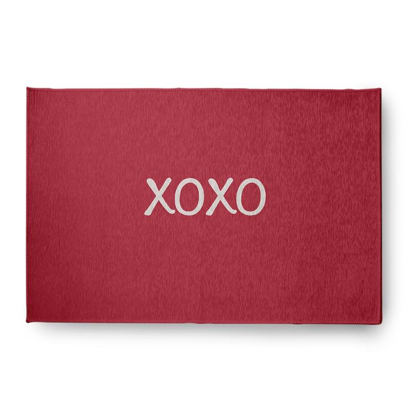 XOXO Valentines Chenille Indoor/Outdoor Rug - Brick - 4' x 6'