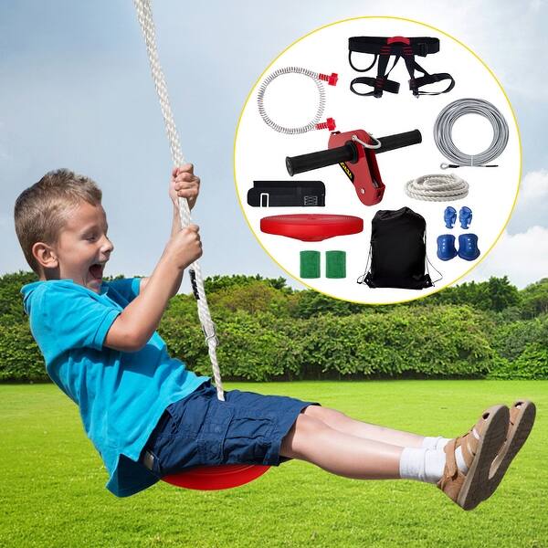 VEVOR Backyard Zipline Kit Outdoor Yard Toys with Seat, Brake, and