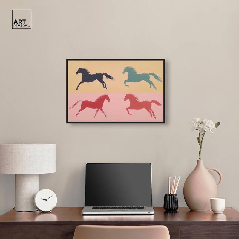 Galloping Quartet Canvas by Art Remedy