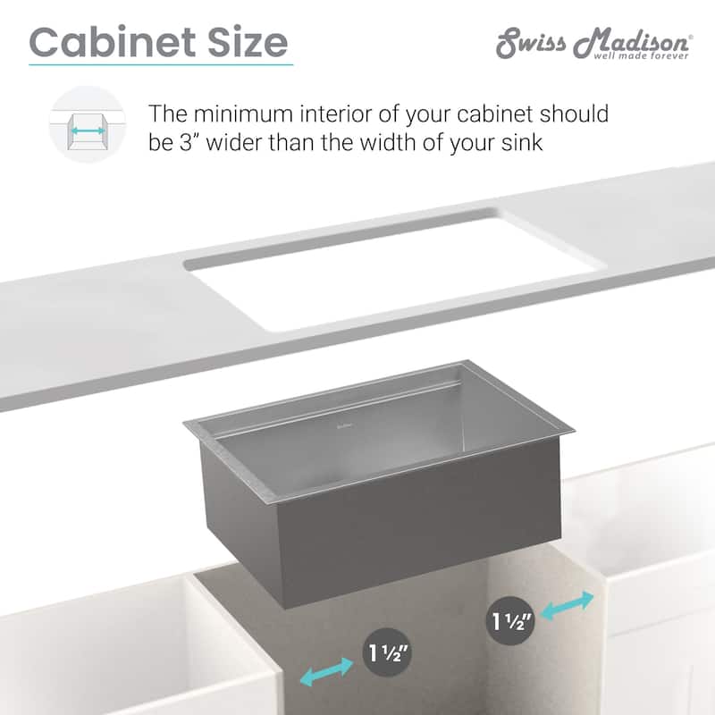 Swiss Madison SM-KU746 Rivage 22" Undermount Single Basin Stainless