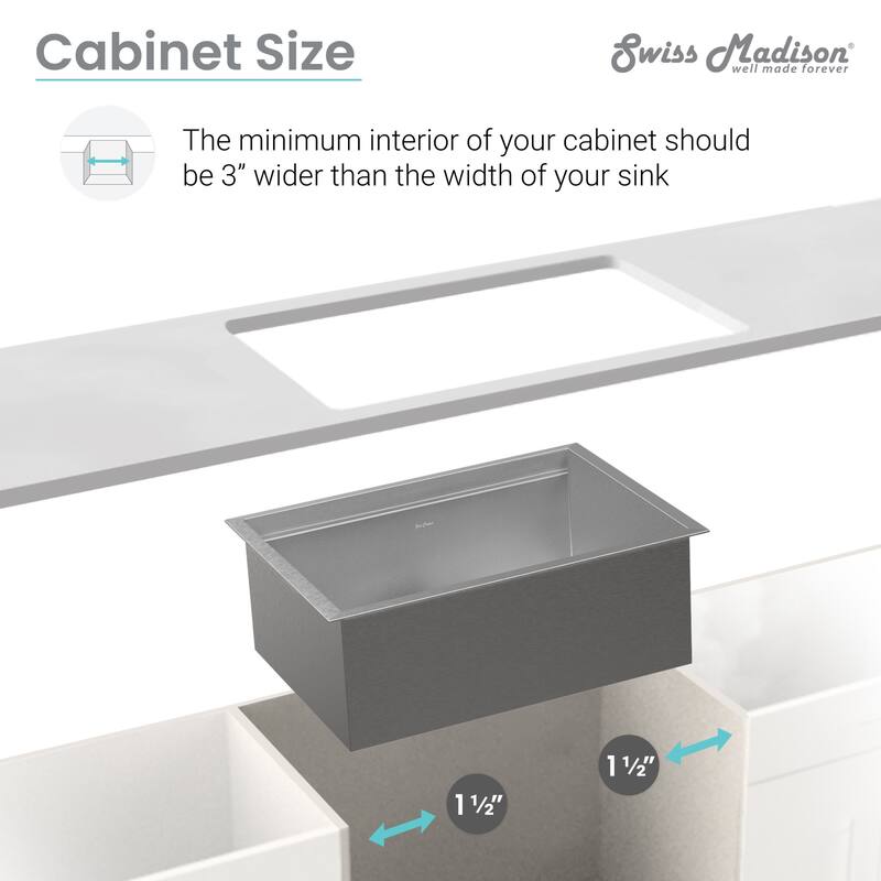 Swiss Madison SM-KU749 Rivage 32" Undermount Single Basin Stainless