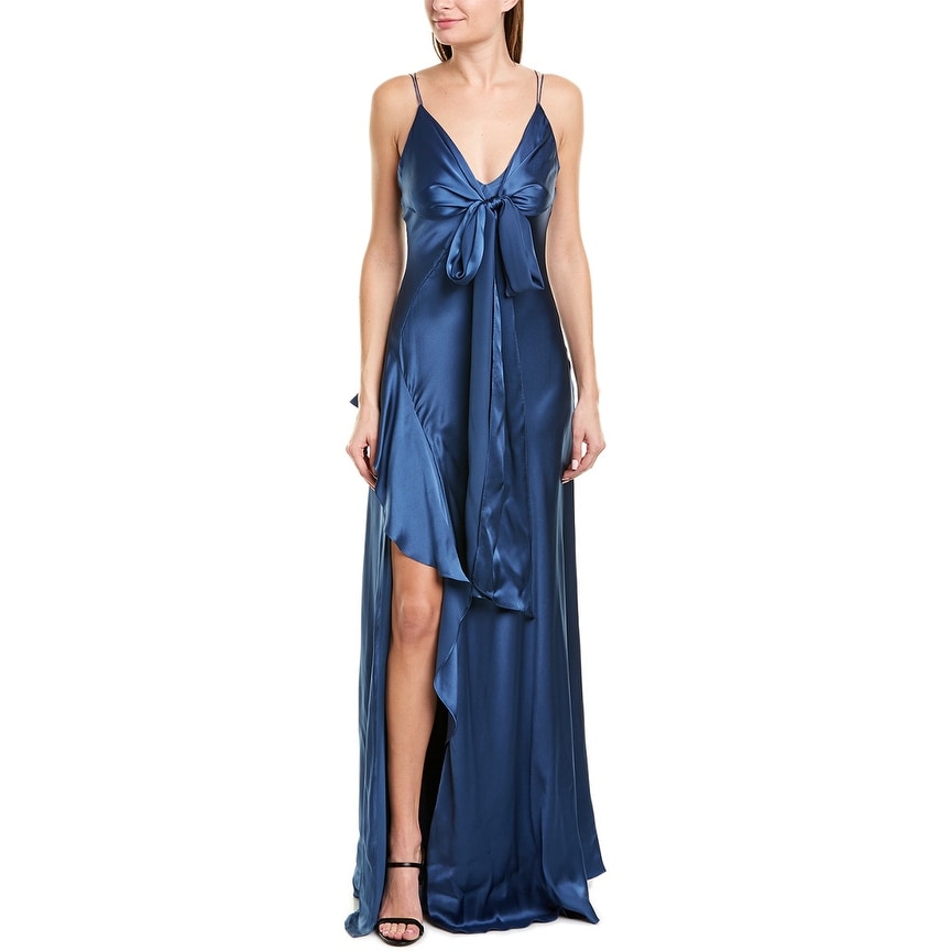 nicholas silk charmeuse tie front maxi
