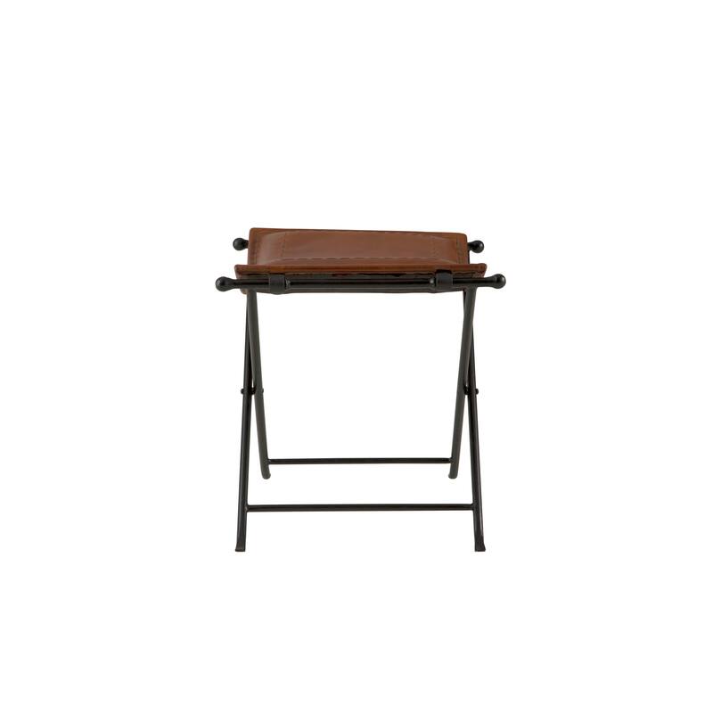 Silla Top Grain Leather Cinnamon Saddle Seat Accent Bench