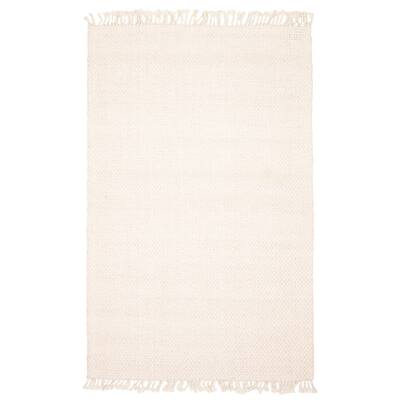ECARPETGALLERY Braid weave Sienna Beige Wool Rug - 5'0 x 7'11