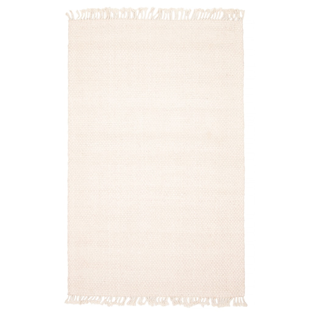 ECARPETGALLERY Braid weave Sienna Beige Wool Rug - 5'0 x 7'11