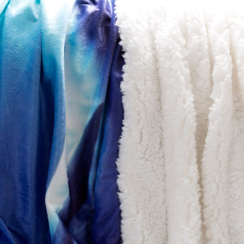 Sherpa Fleece Throw Blanket- Ocean Dolphin Print by Lavish Home