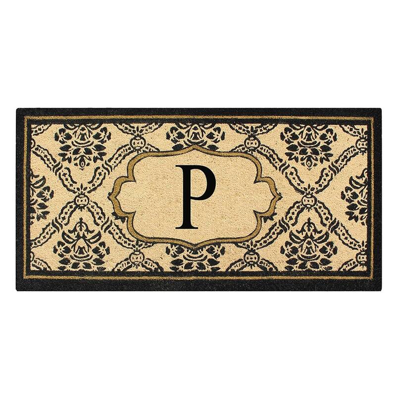 A1HC Uriel Treated Coir Monogrammed Entry Double Door Mat 30"x 60" - P