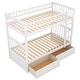 preview thumbnail 4 of 7, Fence-shaped Guardrail Kids Bed Versatile Usage Twin over Twin Bunk Bed with Drawers Kids Furniture Convertible Beds White