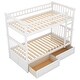 preview thumbnail 6 of 6, Minimalist Style Twin over Twin Bunk Bed with 2 Drawers and Fence-shaped Guardrail, Convertible Beds, Versatile Usage, White