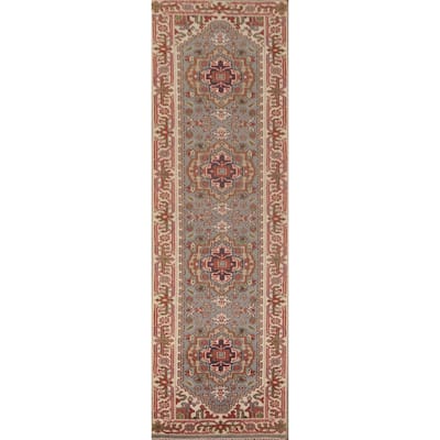 Gray Heriz Serapi Oriental Runner Rug Handmade Wool Carpet - 2'6"x 10'0"
