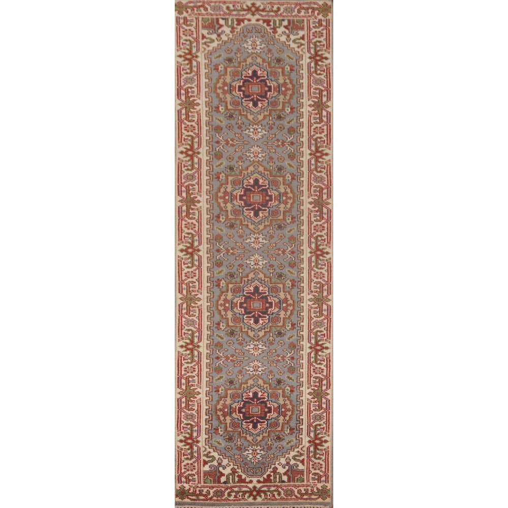 Gray Heriz Serapi Oriental Runner Rug Handmade Wool Carpet - 2'6"x 10'0"