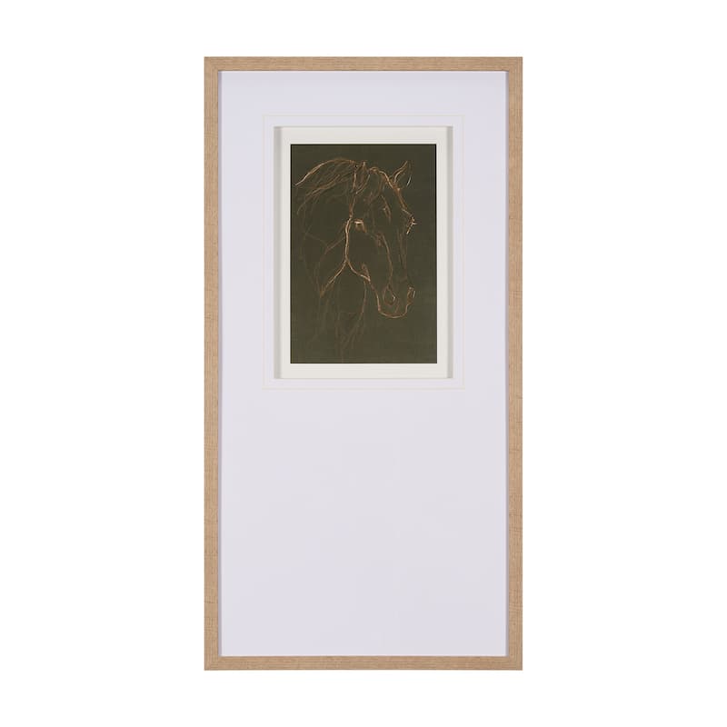 Thoroughbred III Olive Framed Art Print