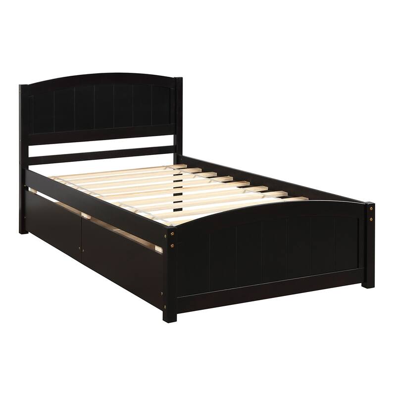 Merax Twin Size Platform Bed with 2 Storage Drawers