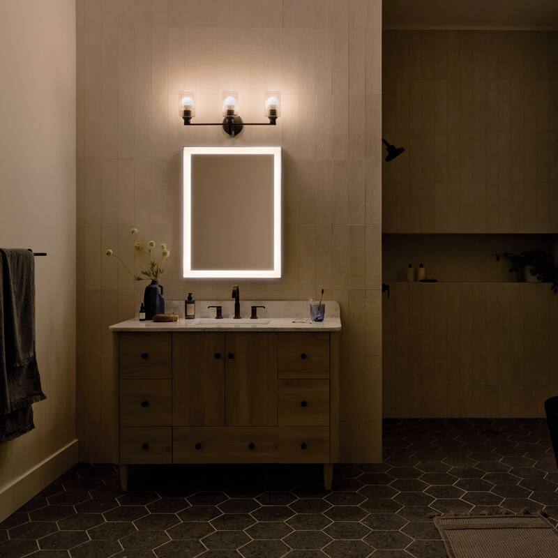 Kichler 55226FLU Gioe 3 Light 24" Wide Vanity Light with Clear Fluted