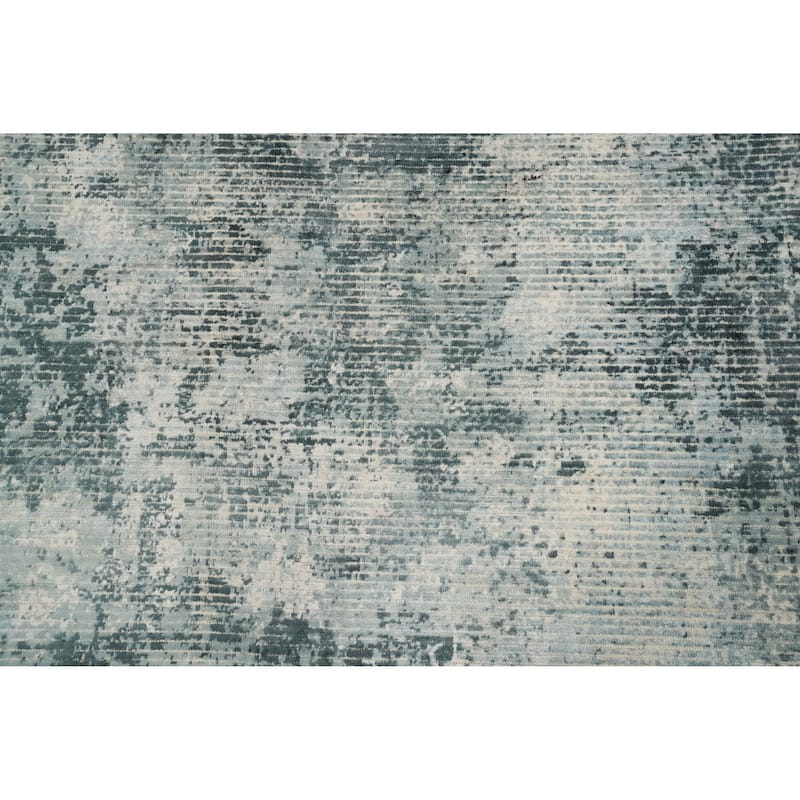 Hand Knotted Oriental Viscose Silk Carpet Modern Abstract Multi-Colored Abstract Area Rug - 7' 8'' X 5' 6''