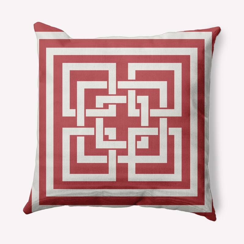 Greek New Key Nautical Decorative Indoor Pillow - Ligonberry Red - 20" x 20"