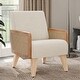 preview thumbnail 9 of 8, BELLEZE Kensington Accent Armchair w/ Solid Wood Frame Cream