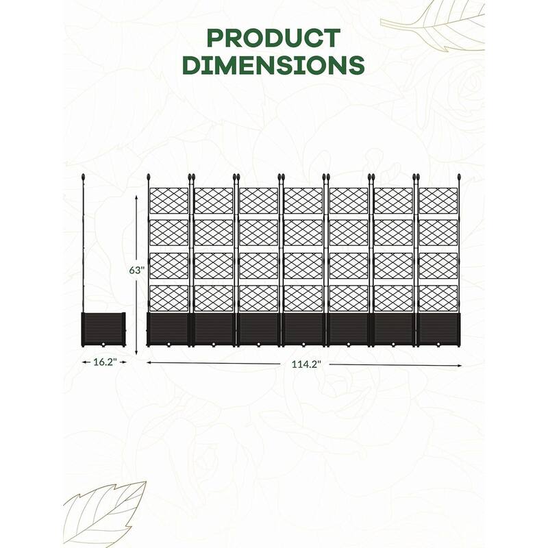 Raised Garden Bed, with Trellis & Privacy Screen