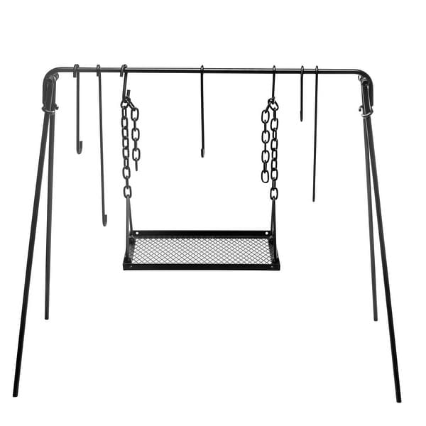 Bruntmor's Camping Cookware Swing Set - Grill Swing Campfire Cooking Stand BBQ Grill. Opens flyout.