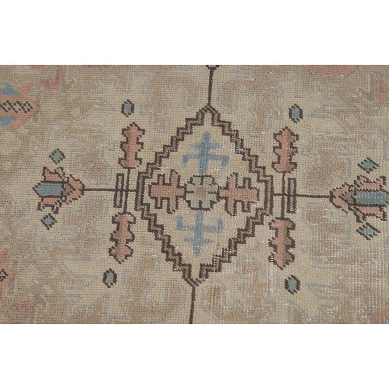 Geometric Tabriz Persian Area Rug Oriental Hand-Knotted Wool Carpet - 8'0"x 10'6"
