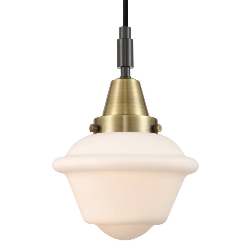 Innovations Lighting 447-1P-G531 Oxford 7" Wide Mini Pendant with - Black Antique Brass