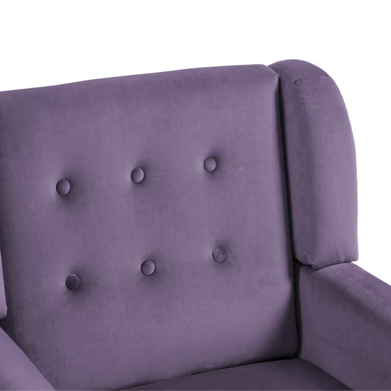Velvet Upholstered Armchair Tufted Accent Chair