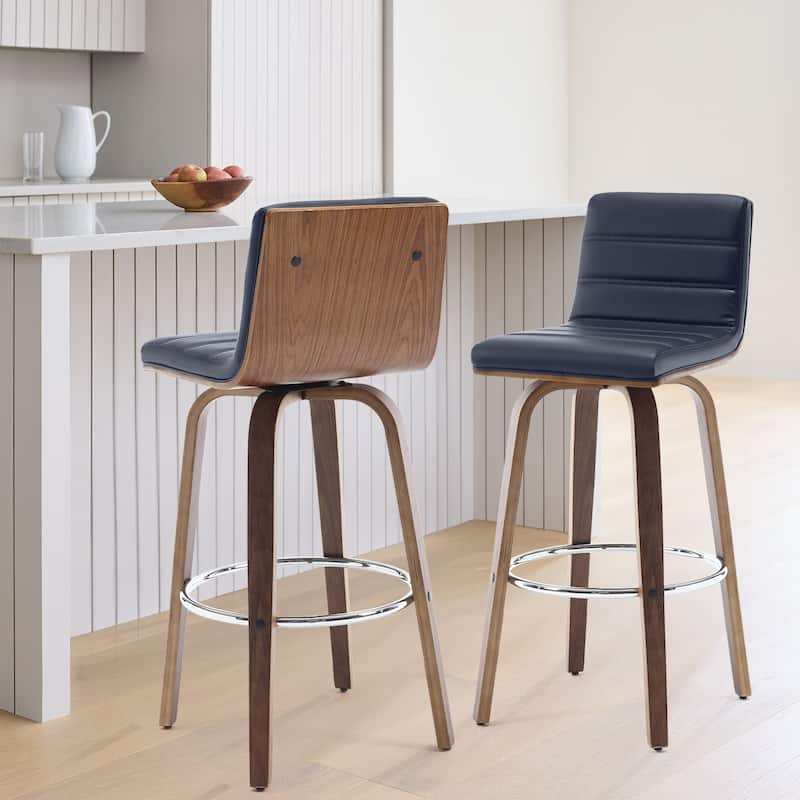 Faux Leather Upholstered Swivel Bar Stools, Counter Stool
