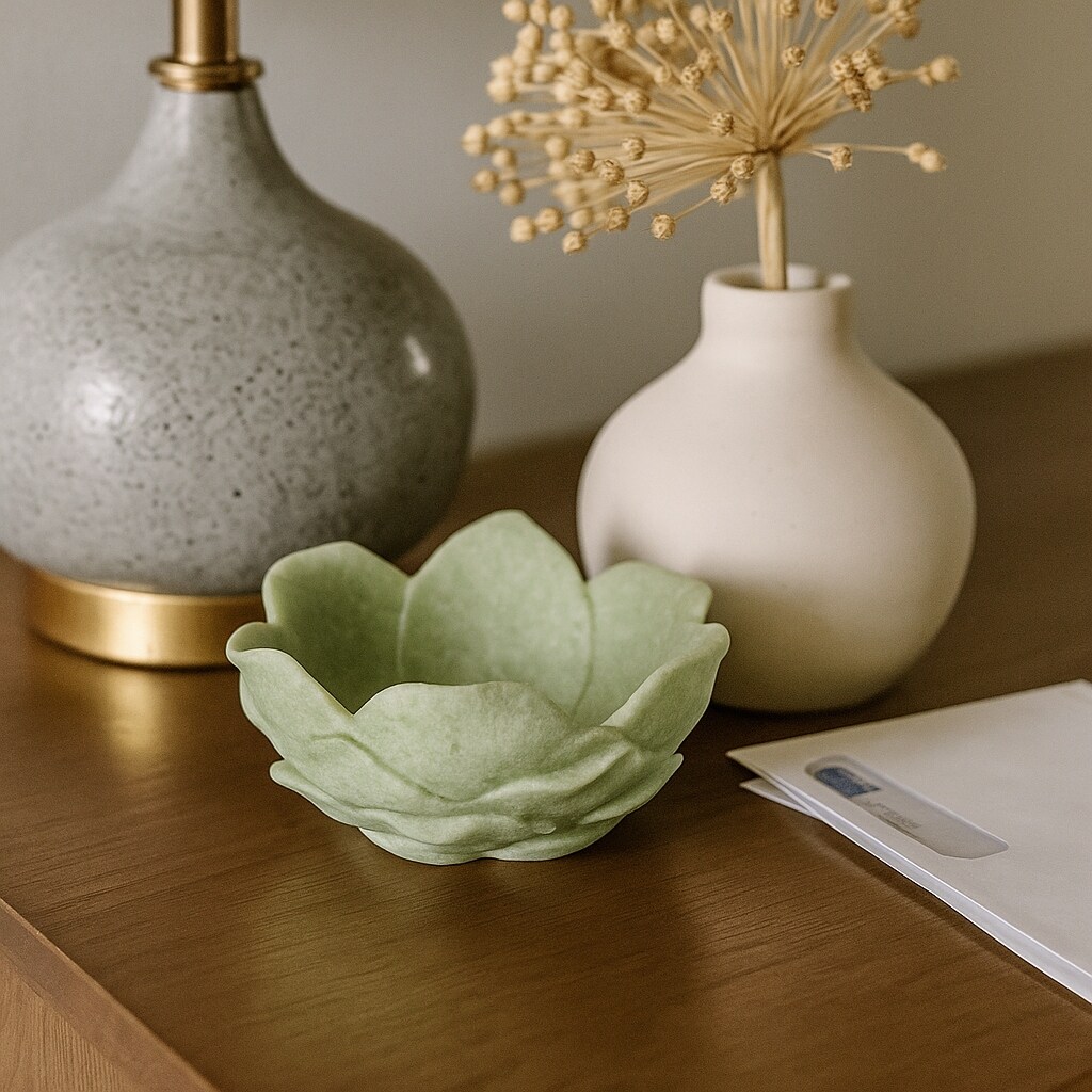 Decorative Resin Lotus Flower Inspired Bowl - 6" - 6.0"