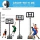 preview thumbnail 2 of 13, Adjustable Height Portable Basketball Hoop with 44" Backboard, Wheels