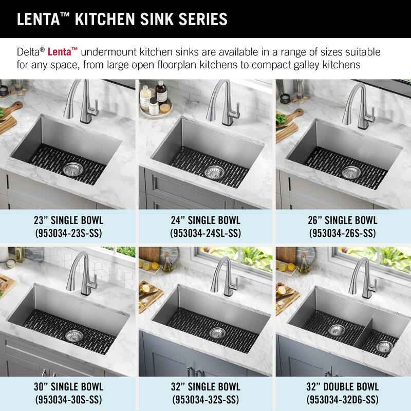 Delta 953034-32D6 Lenta 32” Undermount Stainless Steel 60/40 Double