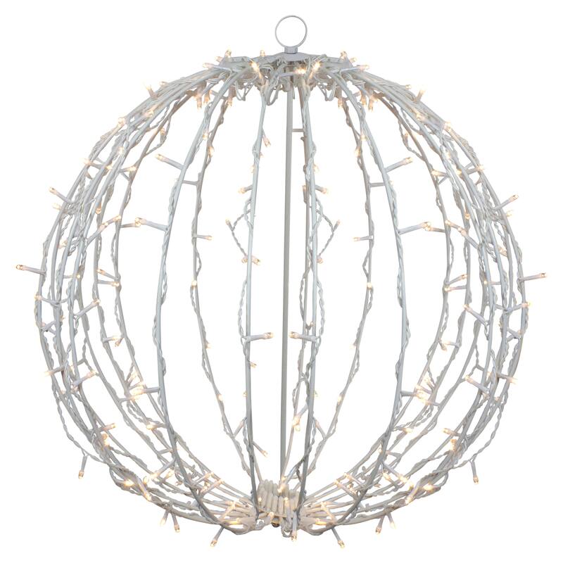LED Lighted Christmas Hanging Ball Decoration - Warm White Lights - String Lights