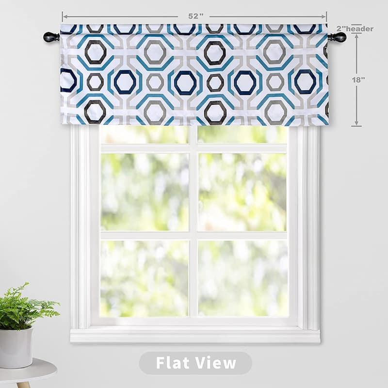 DriftAway Camden Blackout Valance for Kitchen Geometric Lattice Printed Valance