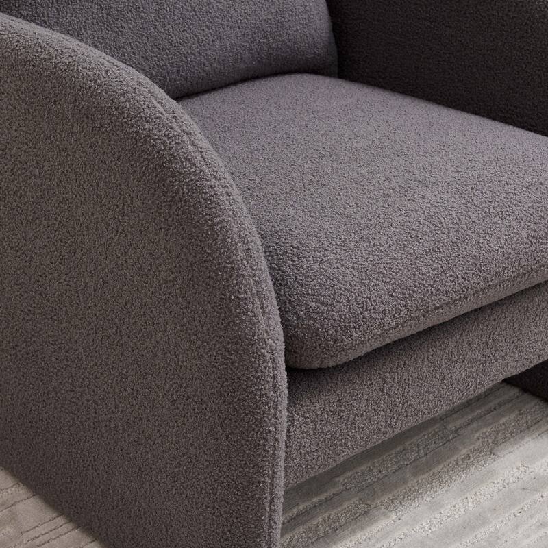 Modern Sherpa Upholstered Accent Chair Armchair for Office
