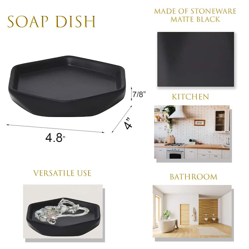 Diamond Bath Set Accessories White or Black